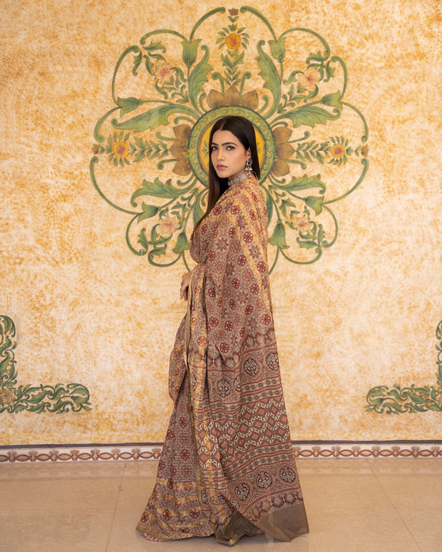 AKIRA AJRAKH HAND BLOCK SAREE