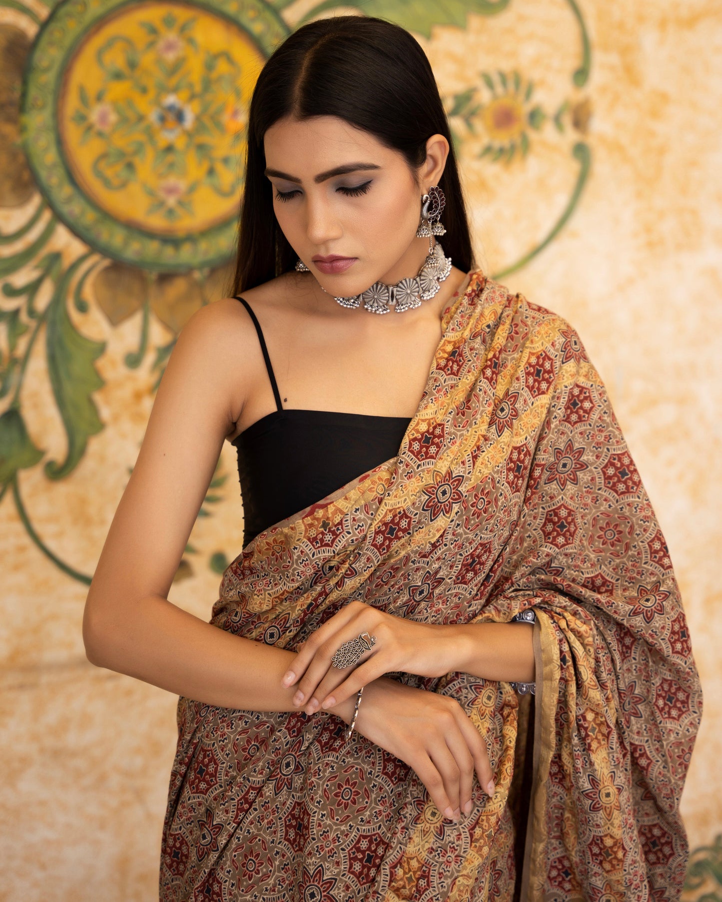 AKIRA AJRAKH HAND BLOCK SAREE