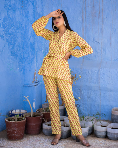 CANARY HAND BLOCK PRINT CO-ORD SET