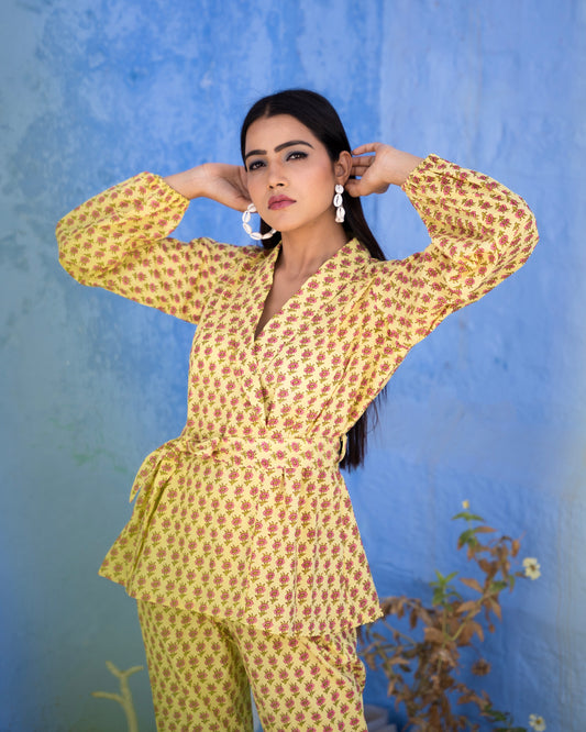 CANARY HAND BLOCK PRINT CO-ORD SET