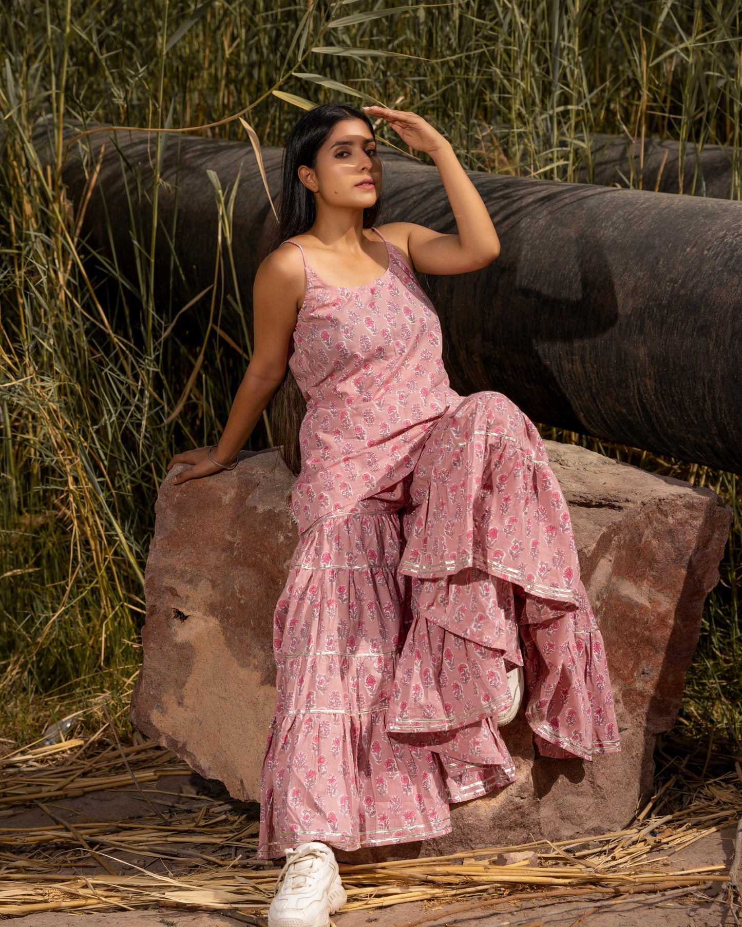 PASHA PINK SHARARA SET