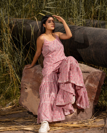 PASHA PINK SHARARA SET