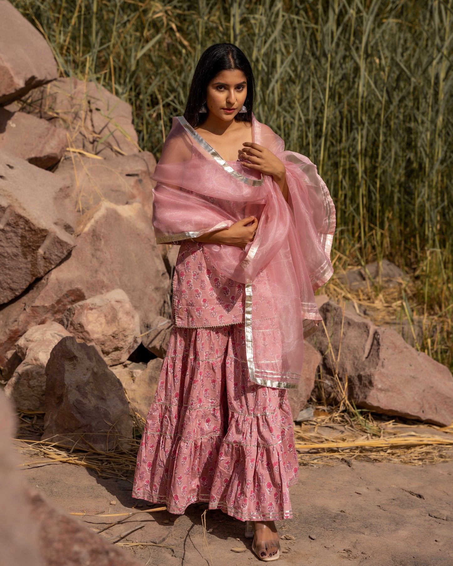 PASHA PINK SHARARA SET