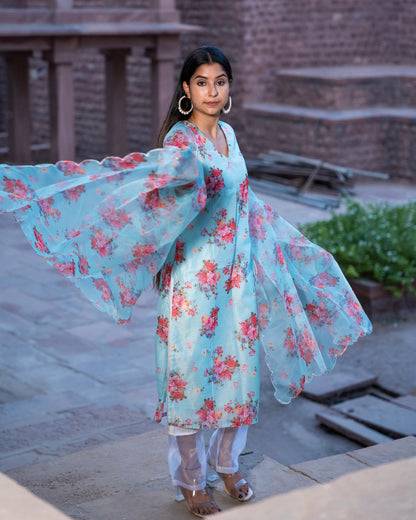 SHYAMA PRINTED CHANDERI SUIT SET