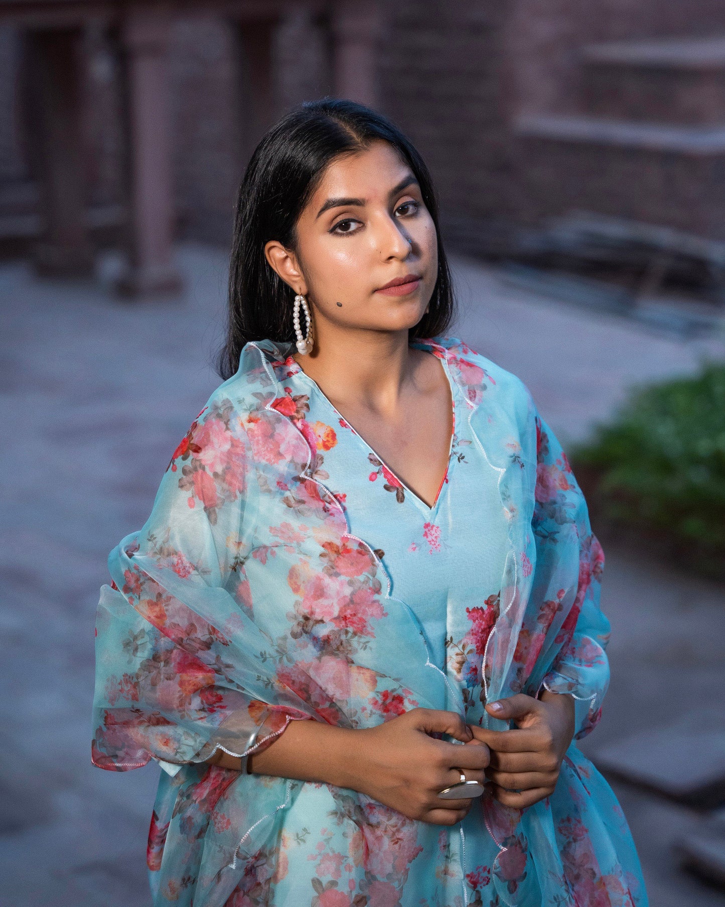 SHYAMA PRINTED CHANDERI SUIT SET